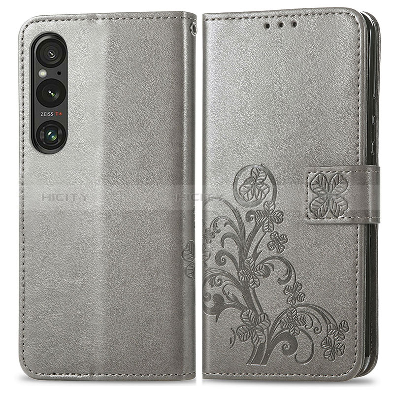 Handytasche Stand Schutzhülle Flip Leder Hülle Blumen für Sony Xperia 1 V