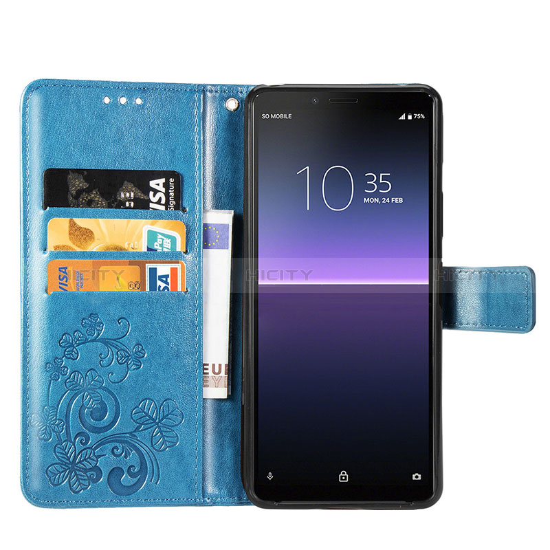 Handytasche Stand Schutzhülle Flip Leder Hülle Blumen für Sony Xperia 10 II