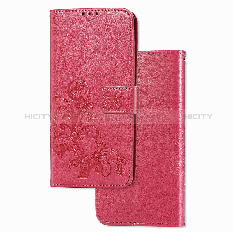 Handytasche Stand Schutzhülle Flip Leder Hülle Blumen für Sony Xperia 5 II Rot Plus