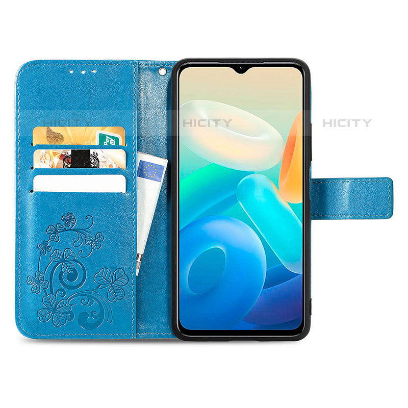 Handytasche Stand Schutzhülle Flip Leder Hülle Blumen für Vivo iQOO Z6 Lite 5G