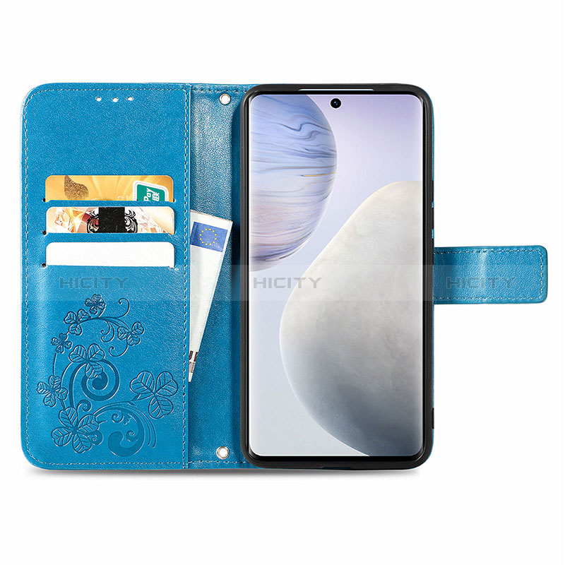 Handytasche Stand Schutzhülle Flip Leder Hülle Blumen für Vivo X60 Pro+ Plus 5G