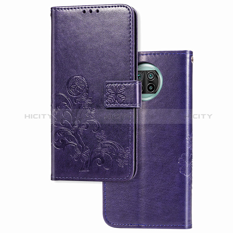 Handytasche Stand Schutzhülle Flip Leder Hülle Blumen für Xiaomi Mi 10T Lite 5G Violett