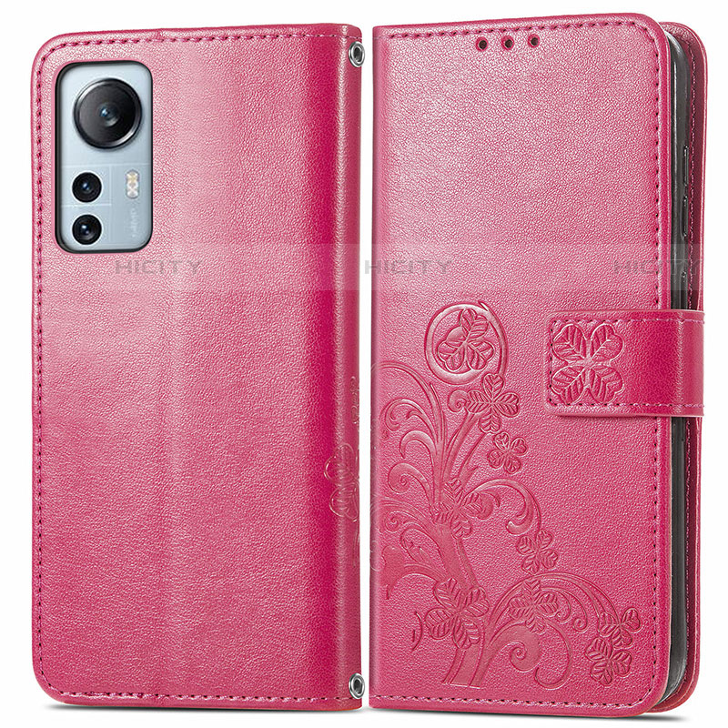 Handytasche Stand Schutzhülle Flip Leder Hülle Blumen für Xiaomi Mi 12S 5G Rot