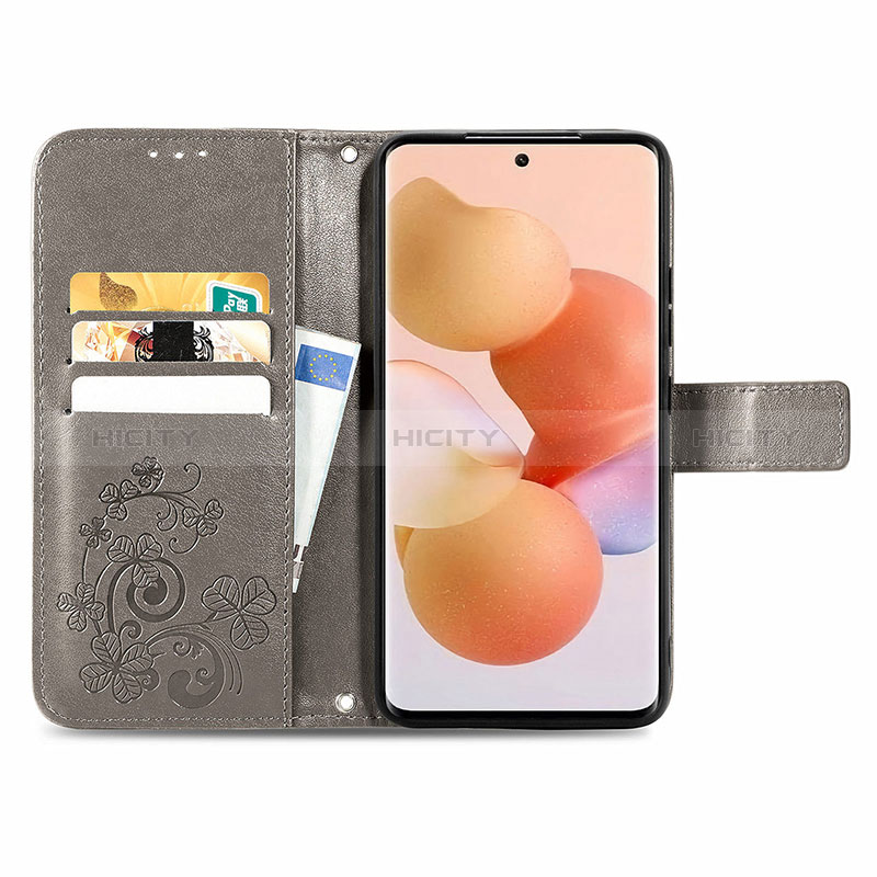 Handytasche Stand Schutzhülle Flip Leder Hülle Blumen für Xiaomi Mi 12T 5G groß