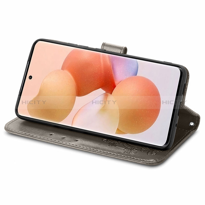 Handytasche Stand Schutzhülle Flip Leder Hülle Blumen für Xiaomi Mi 12T 5G groß