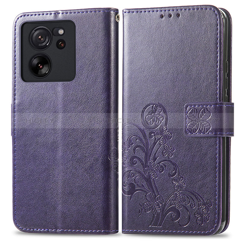 Handytasche Stand Schutzhülle Flip Leder Hülle Blumen für Xiaomi Mi 13T 5G Violett Plus