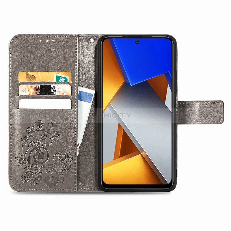 Handytasche Stand Schutzhülle Flip Leder Hülle Blumen für Xiaomi Poco M4 Pro 4G