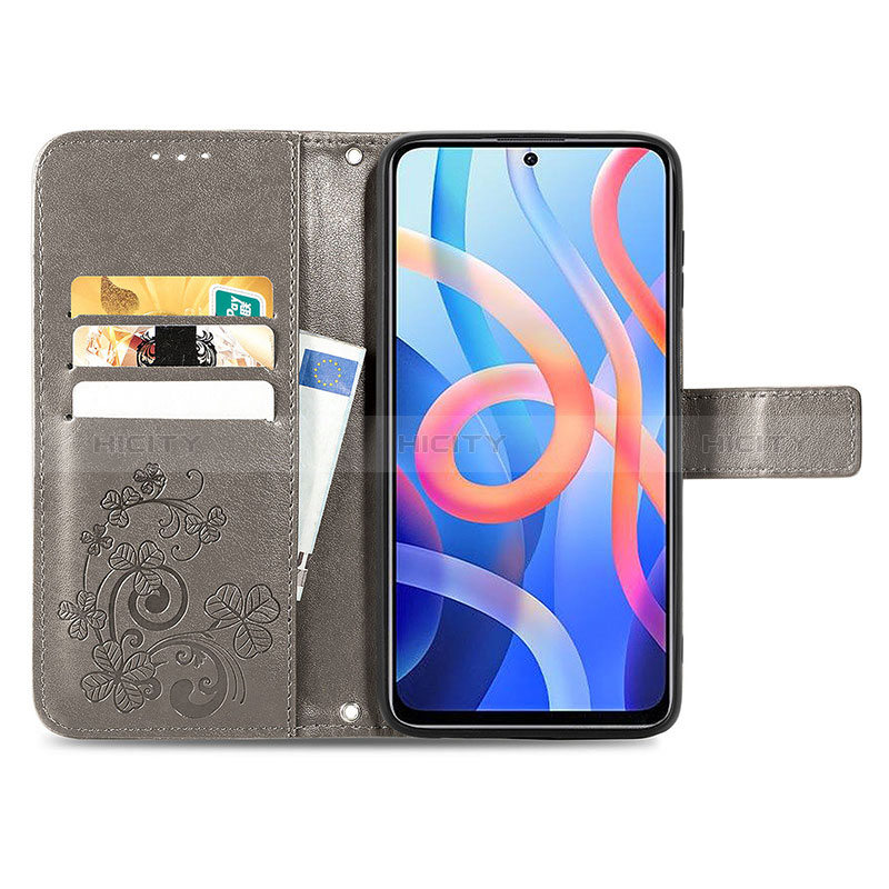 Handytasche Stand Schutzhülle Flip Leder Hülle Blumen für Xiaomi Poco M4 Pro 5G