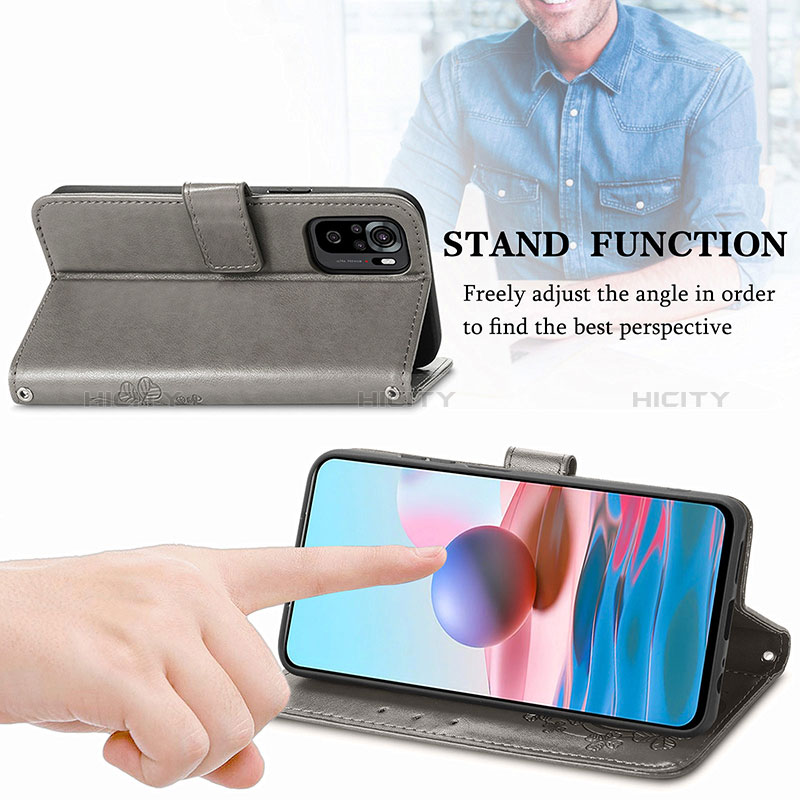 Handytasche Stand Schutzhülle Flip Leder Hülle Blumen für Xiaomi Poco M5S