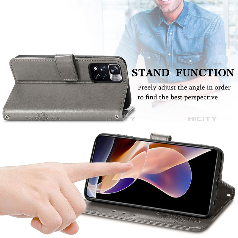 Handytasche Stand Schutzhülle Flip Leder Hülle Blumen für Xiaomi Poco X4 NFC groß