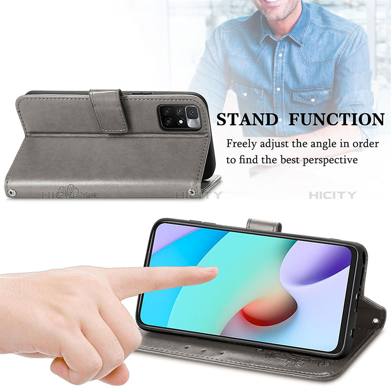 Handytasche Stand Schutzhülle Flip Leder Hülle Blumen für Xiaomi Redmi 10 (2022)