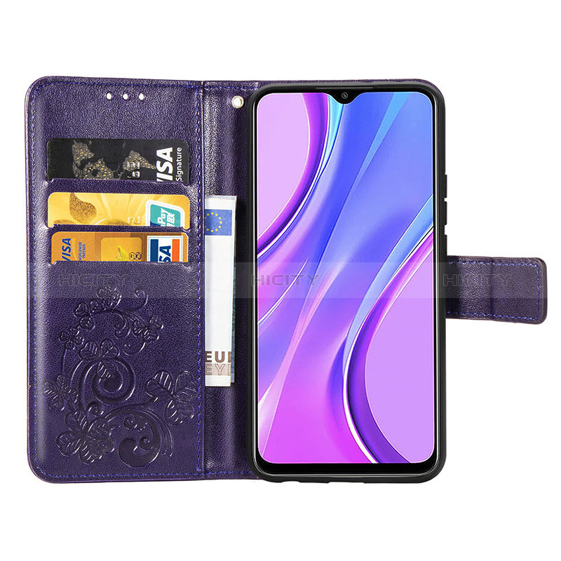 Handytasche Stand Schutzhülle Flip Leder Hülle Blumen für Xiaomi Redmi 9 groß