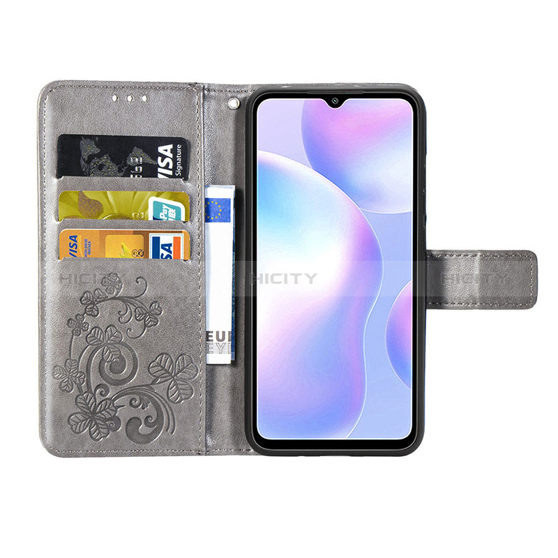 Handytasche Stand Schutzhülle Flip Leder Hülle Blumen für Xiaomi Redmi 9A