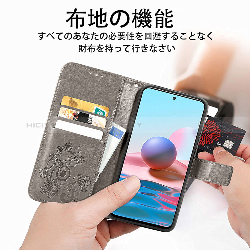 Handytasche Stand Schutzhülle Flip Leder Hülle Blumen für Xiaomi Redmi Note 10 JE 5G