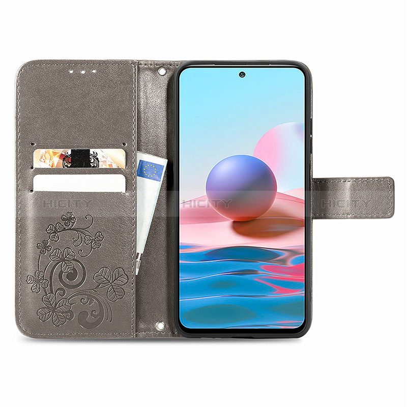 Handytasche Stand Schutzhülle Flip Leder Hülle Blumen für Xiaomi Redmi Note 10S 4G groß