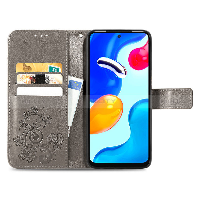 Handytasche Stand Schutzhülle Flip Leder Hülle Blumen für Xiaomi Redmi Note 11 4G (2022) groß