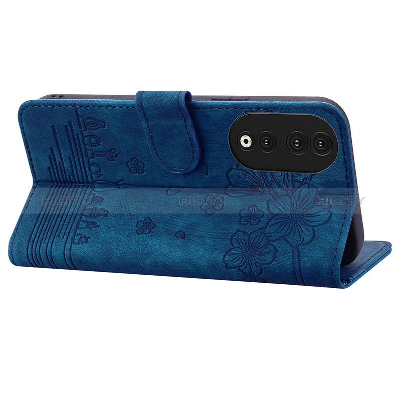 Handytasche Stand Schutzhülle Flip Leder Hülle Blumen HF1 für Huawei Honor 90 5G