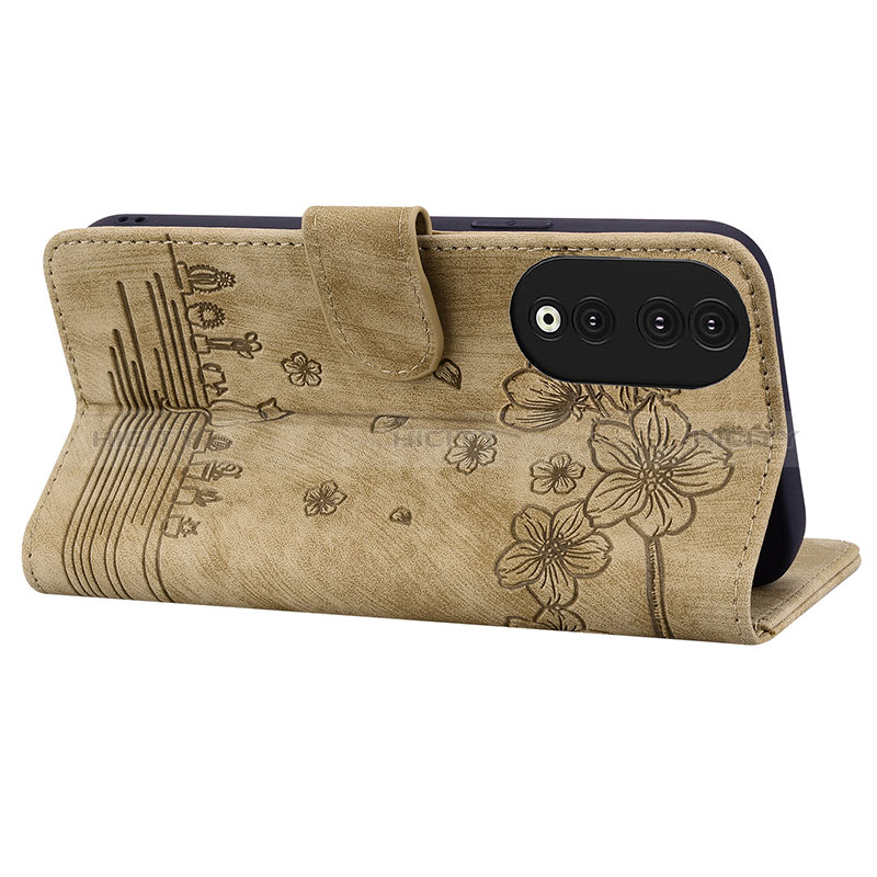 Handytasche Stand Schutzhülle Flip Leder Hülle Blumen HF2 für Huawei Honor 90 5G groß