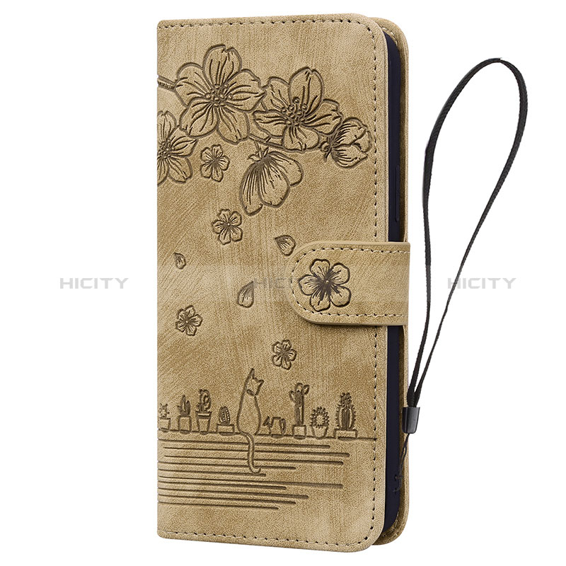 Handytasche Stand Schutzhülle Flip Leder Hülle Blumen HF2 für Huawei Honor X6a