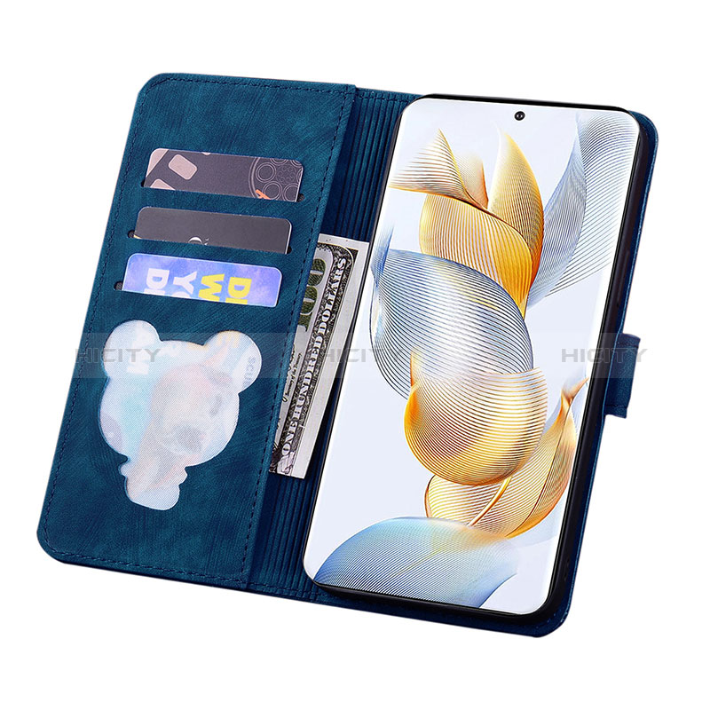 Handytasche Stand Schutzhülle Flip Leder Hülle Blumen HF2 für Huawei Honor X7a