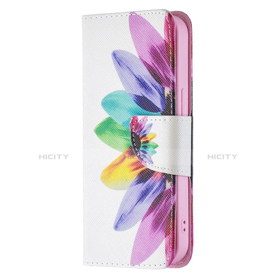 Handytasche Stand Schutzhülle Flip Leder Hülle Blumen L01 für Apple iPhone 13 Bunt groß