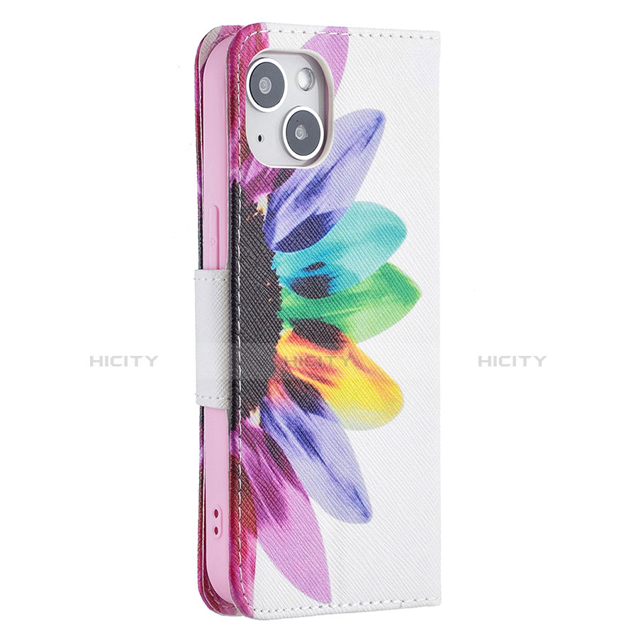 Handytasche Stand Schutzhülle Flip Leder Hülle Blumen L01 für Apple iPhone 13 Mini Bunt