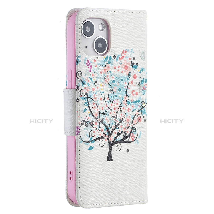 Handytasche Stand Schutzhülle Flip Leder Hülle Blumen L01 für Apple iPhone 13 Mini Plusfarbig groß