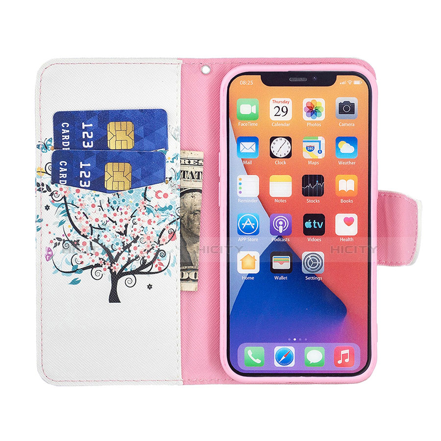 Handytasche Stand Schutzhülle Flip Leder Hülle Blumen L01 für Apple iPhone 13 Plusfarbig