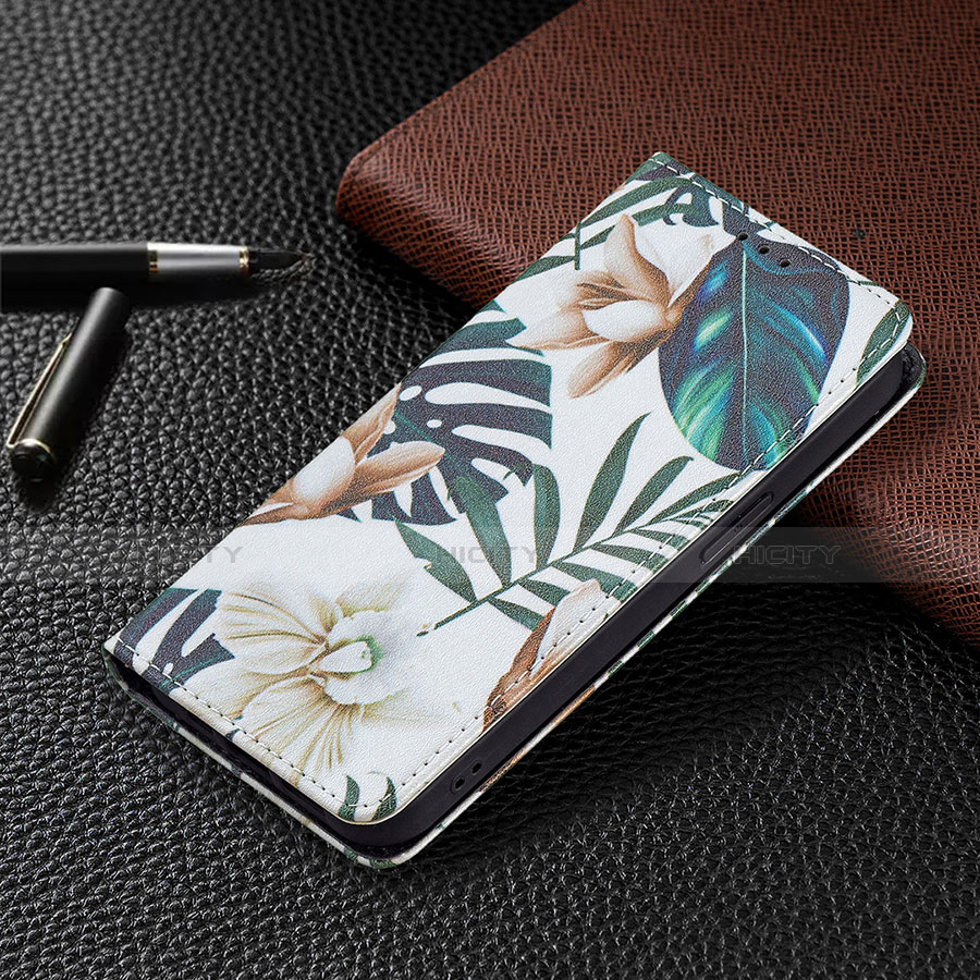 Handytasche Stand Schutzhülle Flip Leder Hülle Blumen L01 für Apple iPhone 13 Pro Max Plusfarbig