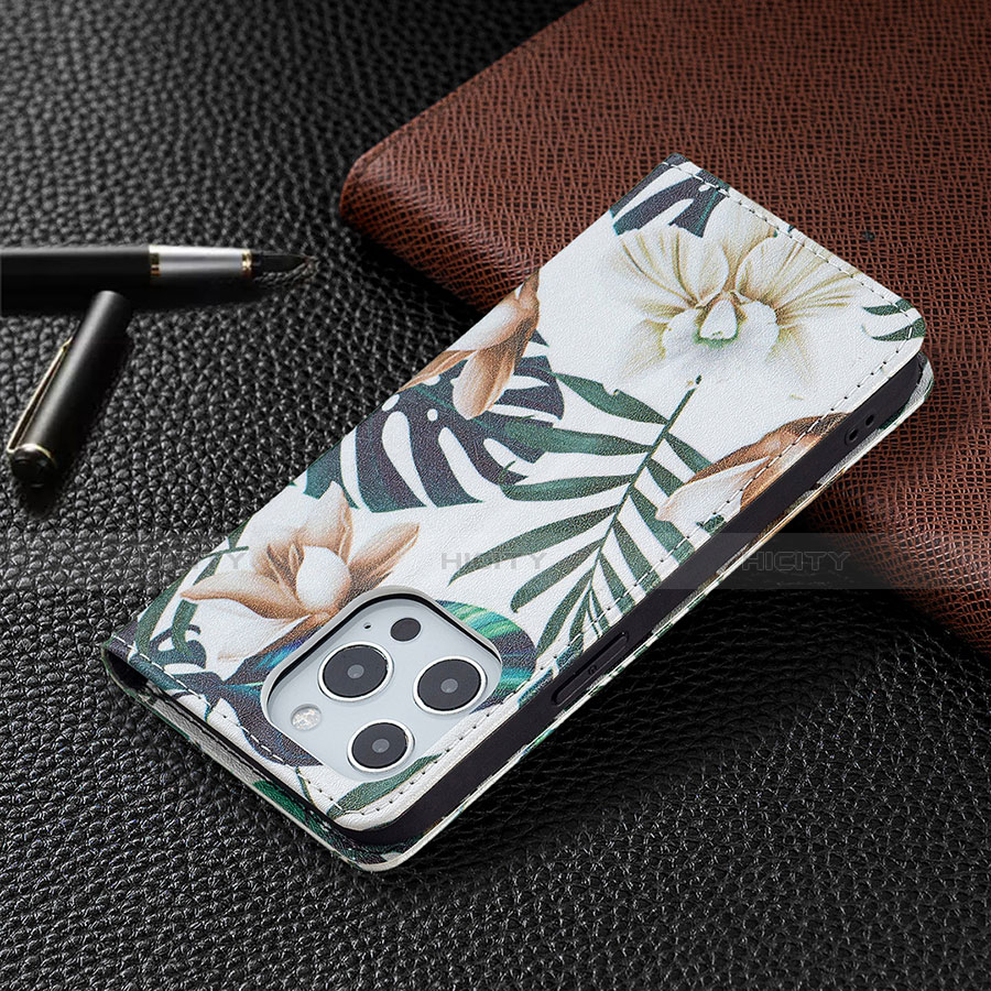 Handytasche Stand Schutzhülle Flip Leder Hülle Blumen L01 für Apple iPhone 13 Pro Max Plusfarbig