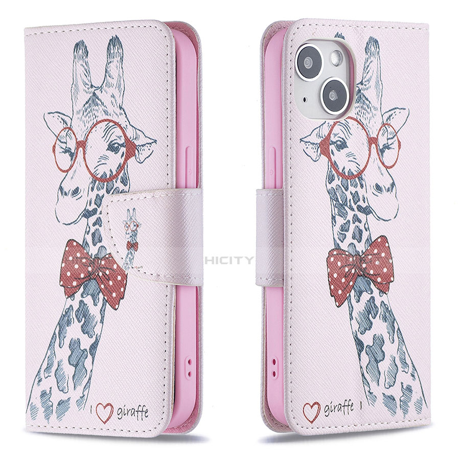 Handytasche Stand Schutzhülle Flip Leder Hülle Blumen L01 für Apple iPhone 14 Plus Rosa Plus