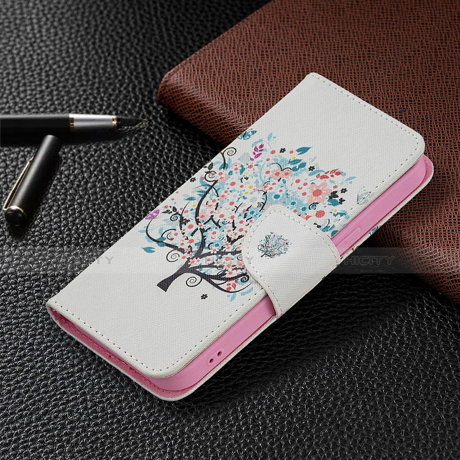 Handytasche Stand Schutzhülle Flip Leder Hülle Blumen L01 für Apple iPhone 14 Plusfarbig