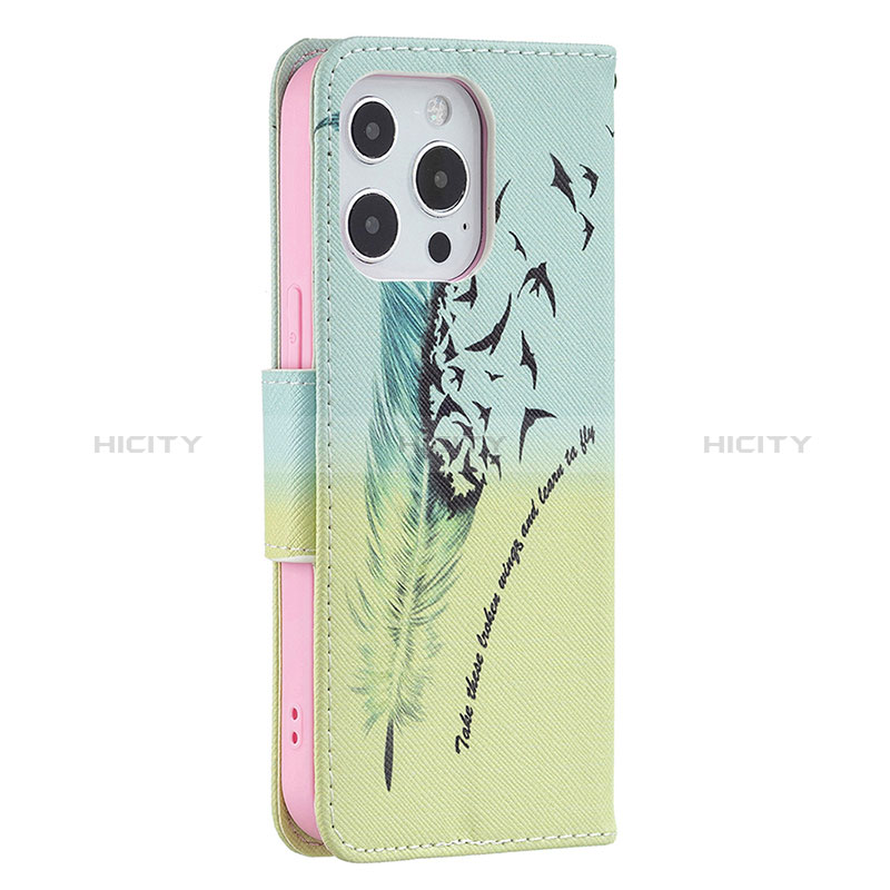 Handytasche Stand Schutzhülle Flip Leder Hülle Blumen L01 für Apple iPhone 14 Pro Gelb groß