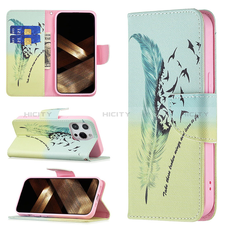 Handytasche Stand Schutzhülle Flip Leder Hülle Blumen L01 für Apple iPhone 14 Pro Gelb groß