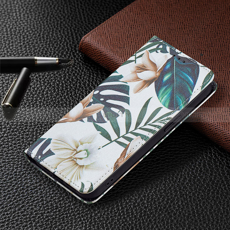 Handytasche Stand Schutzhülle Flip Leder Hülle Blumen L01 für Apple iPhone 14 Pro Plusfarbig