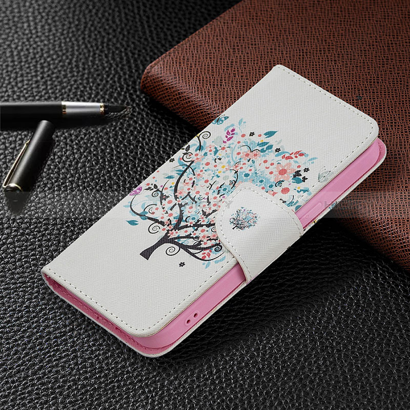 Handytasche Stand Schutzhülle Flip Leder Hülle Blumen L01 für Apple iPhone 15 Plus Plusfarbig groß