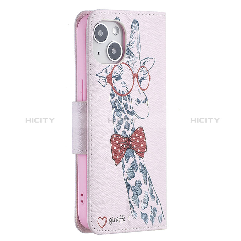 Handytasche Stand Schutzhülle Flip Leder Hülle Blumen L01 für Apple iPhone 15 Plus Rosa