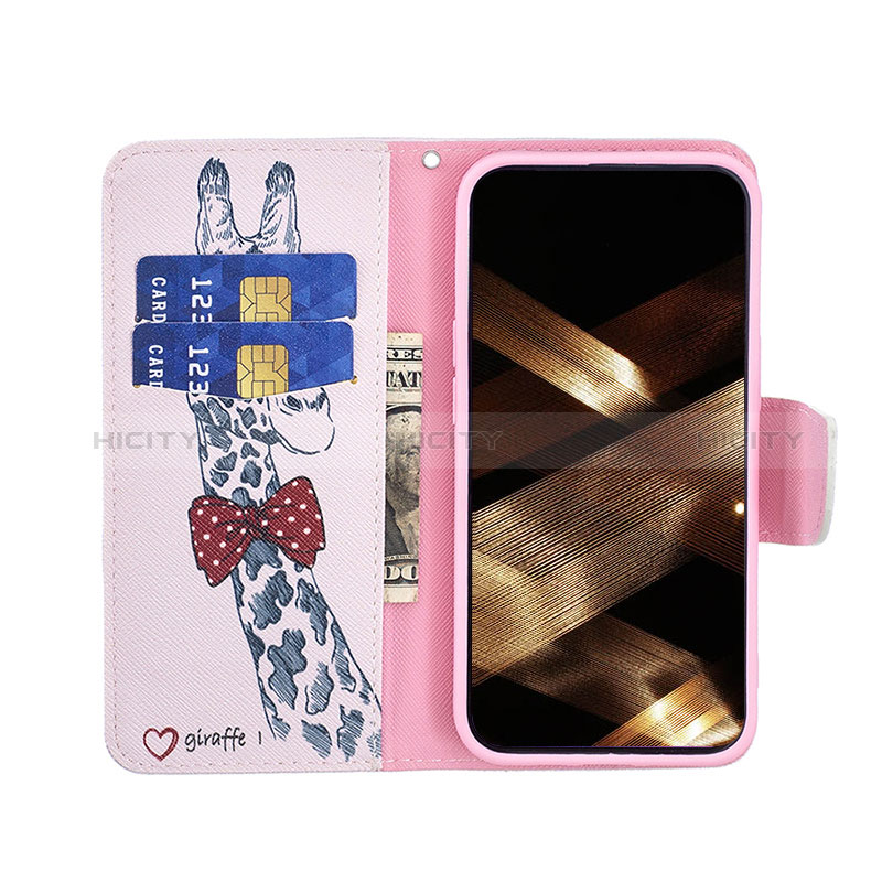 Handytasche Stand Schutzhülle Flip Leder Hülle Blumen L01 für Apple iPhone 15 Plus Rosa