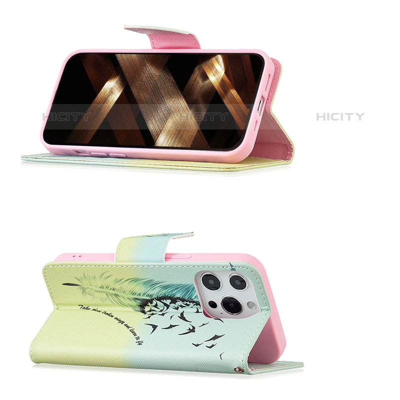 Handytasche Stand Schutzhülle Flip Leder Hülle Blumen L01 für Apple iPhone 15 Pro Gelb groß