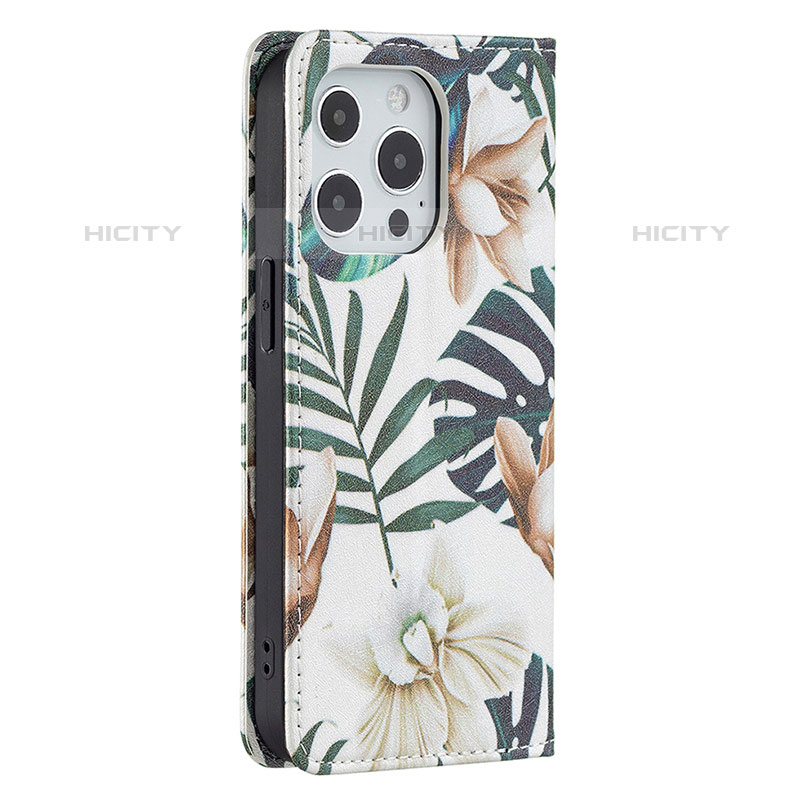 Handytasche Stand Schutzhülle Flip Leder Hülle Blumen L01 für Apple iPhone 15 Pro Max Plusfarbig