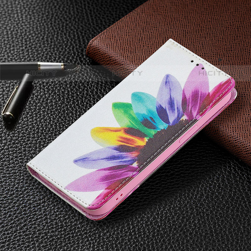 Handytasche Stand Schutzhülle Flip Leder Hülle Blumen L01 für Apple iPhone 16 Pro Max Rosa groß