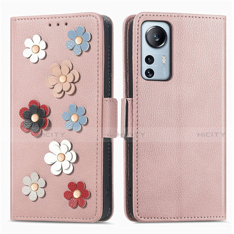 Handytasche Stand Schutzhülle Flip Leder Hülle Blumen L01 für Xiaomi Mi 12 5G groß