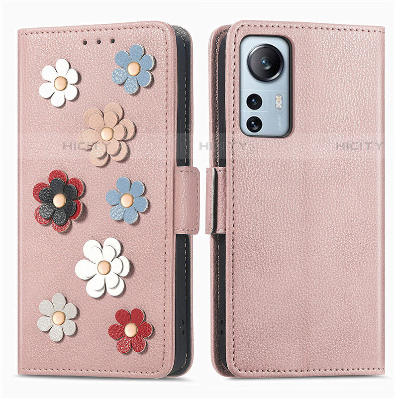 Handytasche Stand Schutzhülle Flip Leder Hülle Blumen L01 für Xiaomi Mi 12 Pro 5G groß