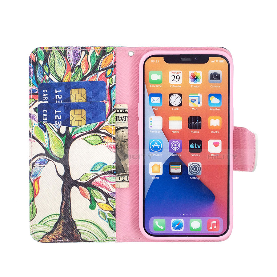 Handytasche Stand Schutzhülle Flip Leder Hülle Blumen L02 für Apple iPhone 13 Plusfarbig groß