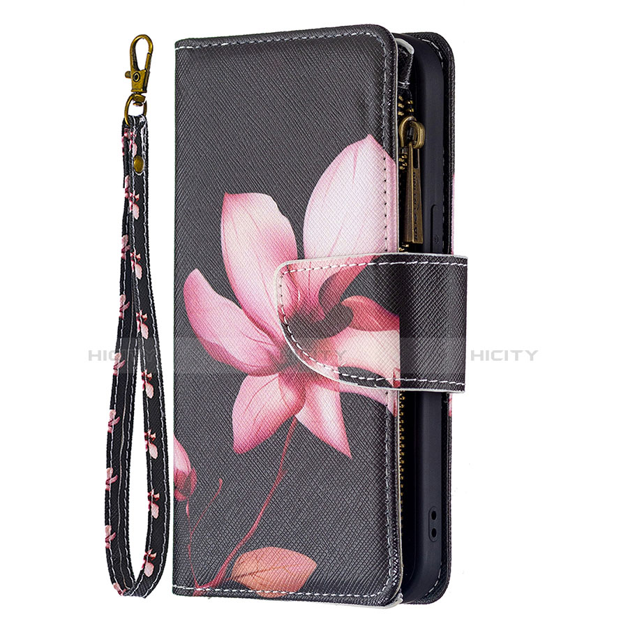 Handytasche Stand Schutzhülle Flip Leder Hülle Blumen L03 für Apple iPhone 13 Mini Braun groß