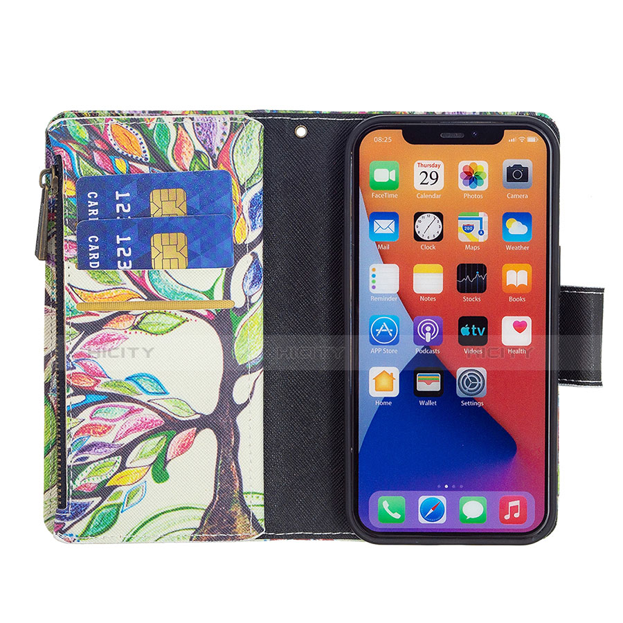 Handytasche Stand Schutzhülle Flip Leder Hülle Blumen L03 für Apple iPhone 13 Plusfarbig groß