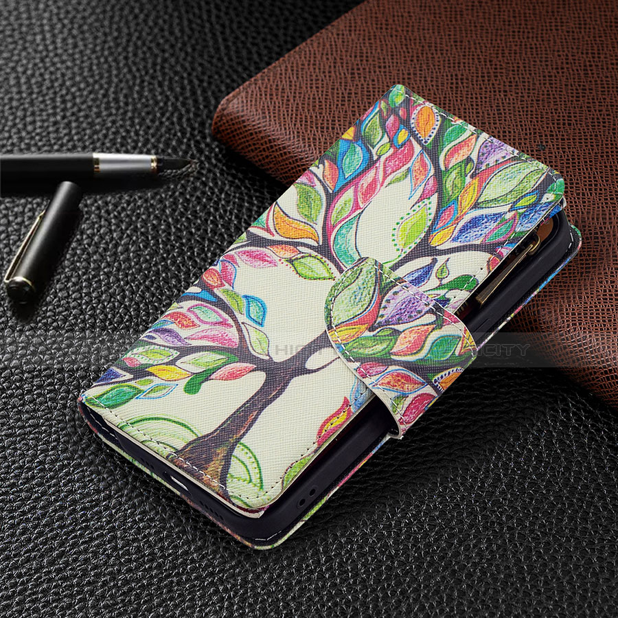 Handytasche Stand Schutzhülle Flip Leder Hülle Blumen L03 für Apple iPhone 13 Plusfarbig groß