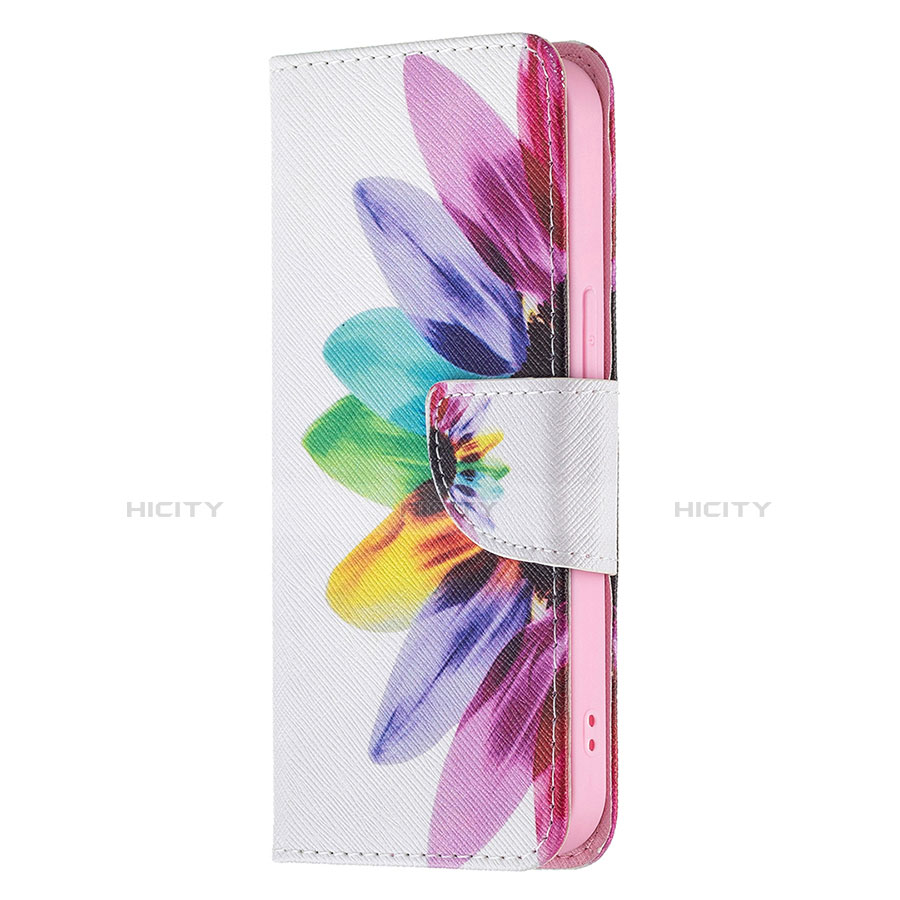 Handytasche Stand Schutzhülle Flip Leder Hülle Blumen L03 für Apple iPhone 13 Pro Max Rosa