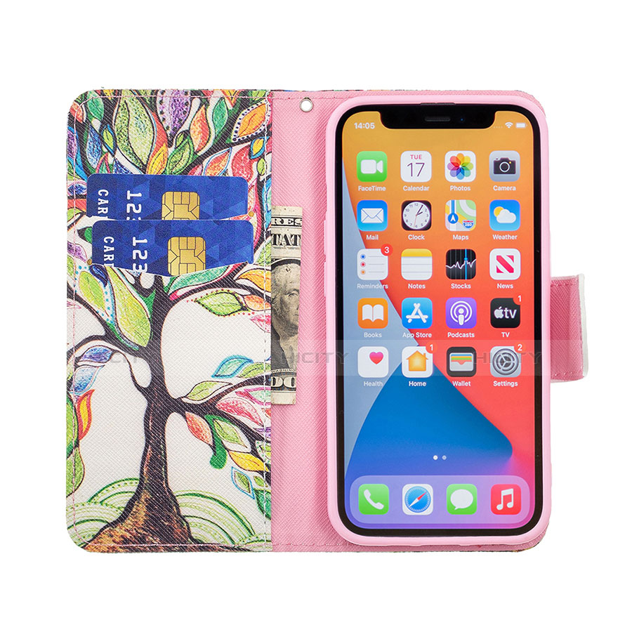 Handytasche Stand Schutzhülle Flip Leder Hülle Blumen L03 für Apple iPhone 13 Pro Plusfarbig