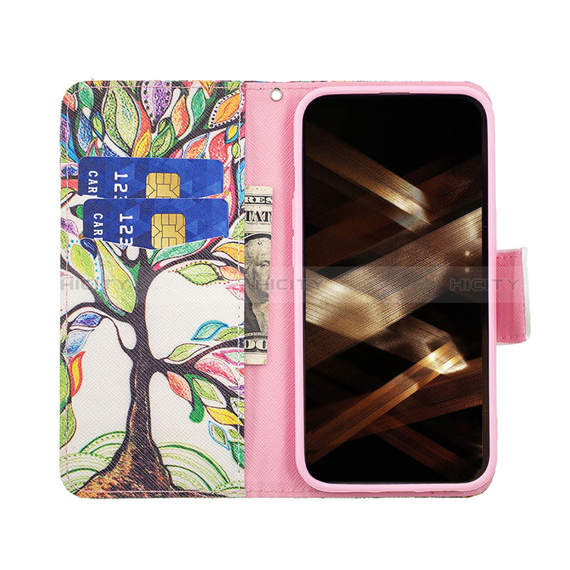 Handytasche Stand Schutzhülle Flip Leder Hülle Blumen L03 für Apple iPhone 14 Pro Plusfarbig